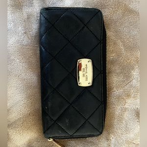 Women's MICHAEL KORS Susannah Quilted-Leather Wallet AV-1505 - Black